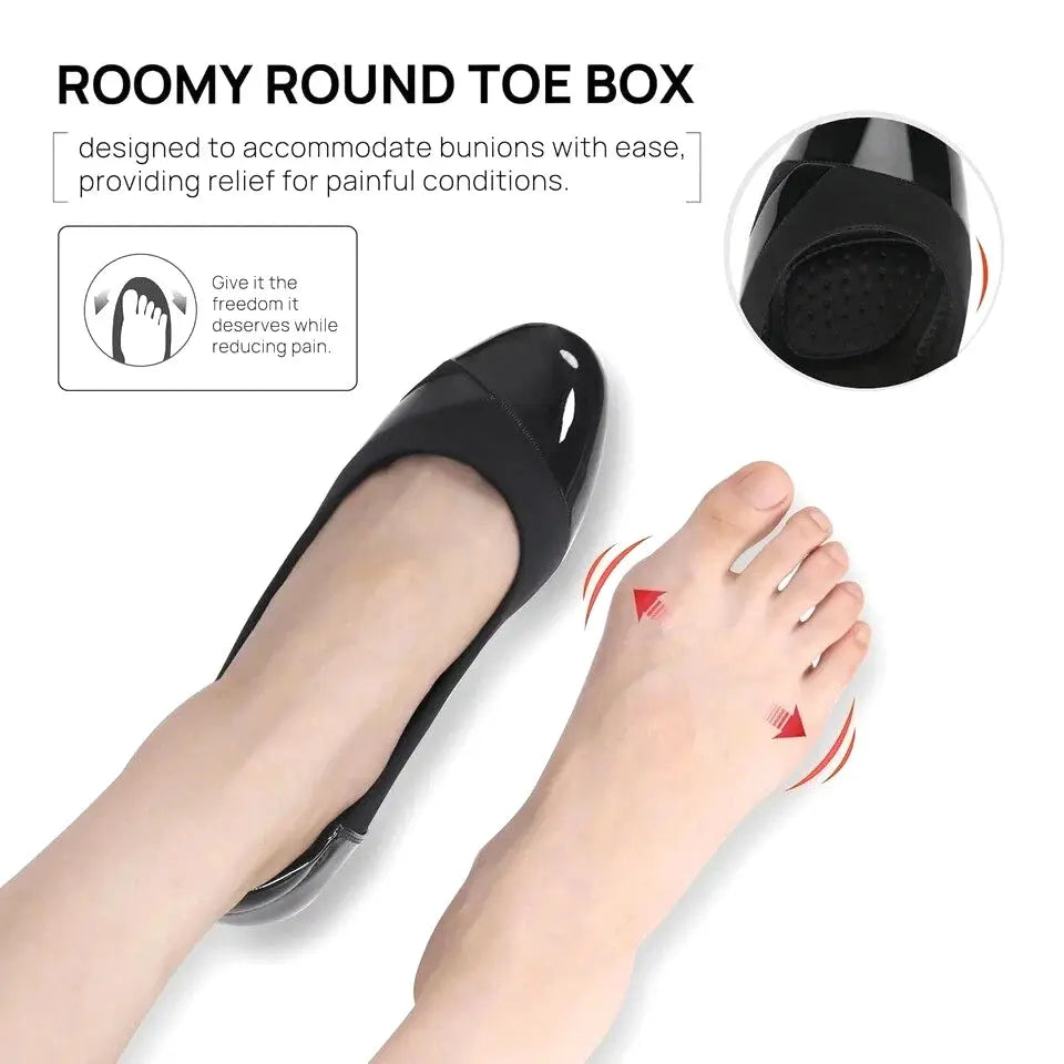 Pre-owned Ortho+rest Women Bunion Dress Shoes Low Heel Orthopedic Slip on Size 10, Black Ortho+rest