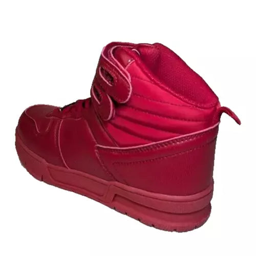 LUCKY STEP Women's Red High Top Fashion Sneakers Basketball Court Strap Size 6