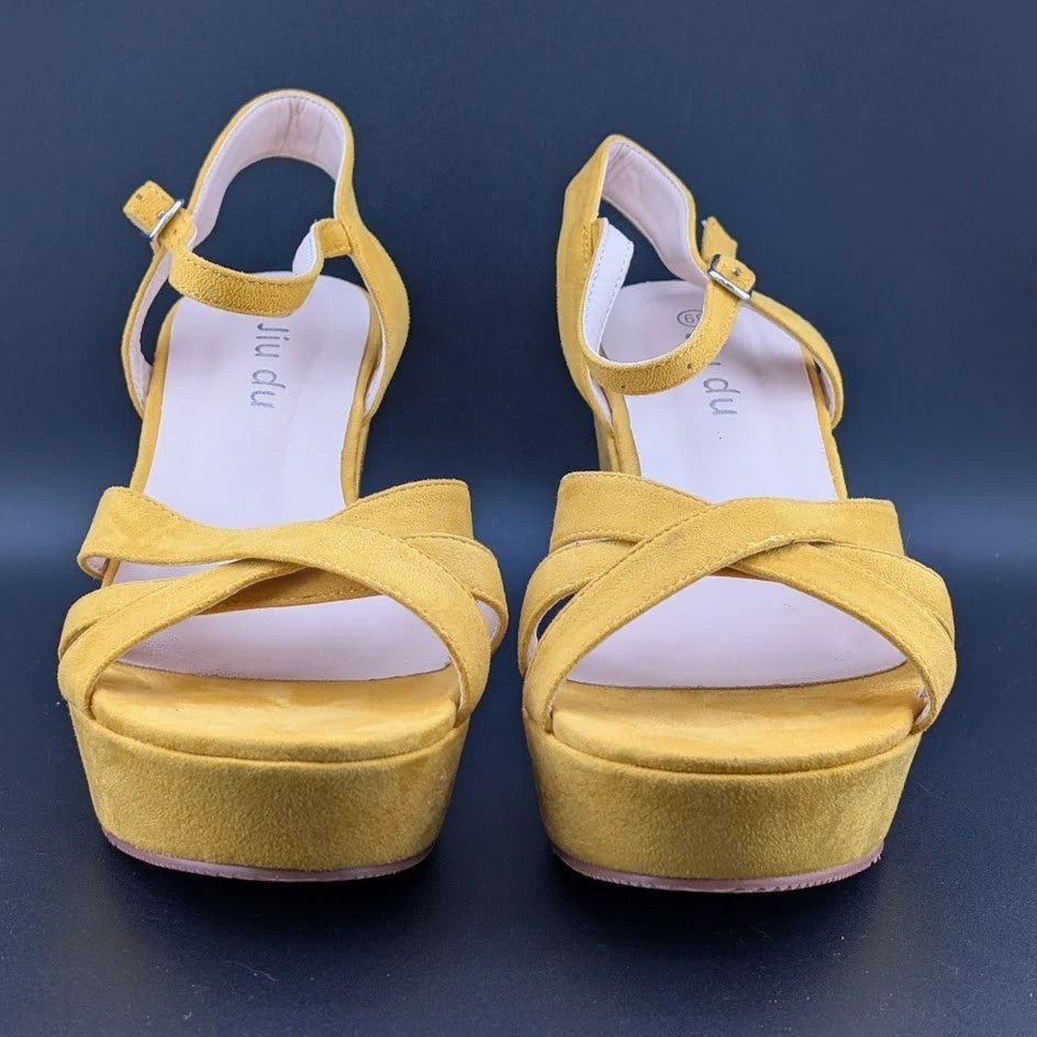 Women Chunky Heel Pump Sandals Ankle Strap Open Toe Wedding Dress Heel Sandals SoleComfort.shoes