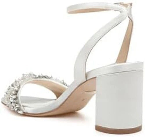 Badgley Mischka Clara Women's Embellished Strap Evening Shoe Size US 11 EU 42