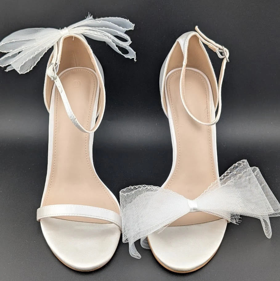 Women's Sz 9 Open Toe Stiletto Ankle Straps High Heel Party Dress Heeled Sandals SoleComfort.shoes