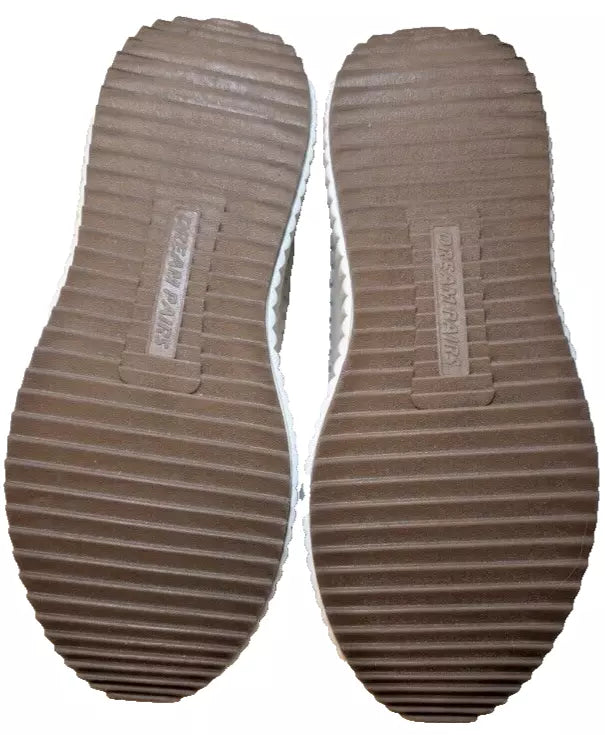 Pre-Owned DREAMPAIRS Size 8.5W Platform Sneakers Woman's Lace Up Creme Cushioned Shoes