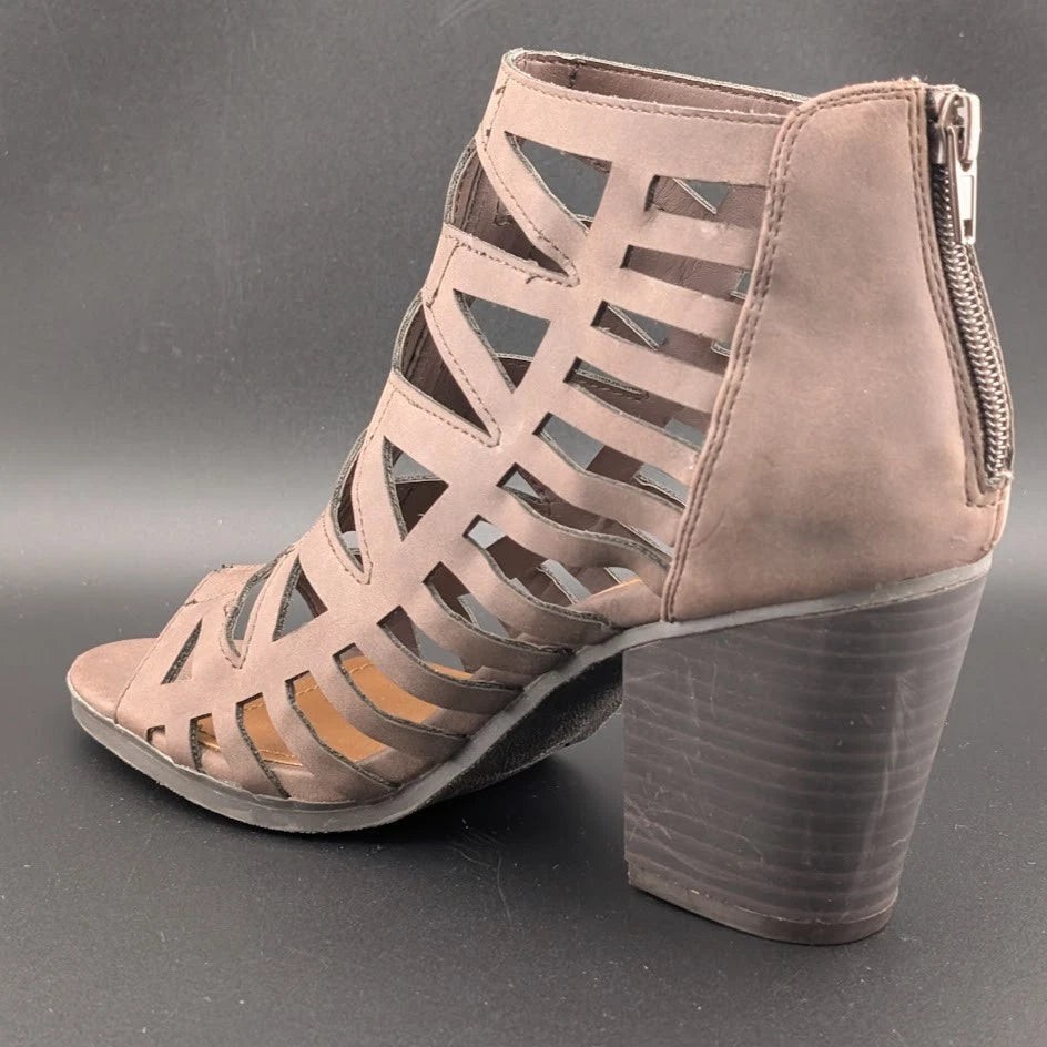 Sugar Size 8 Women's Western Bootie Sandal w/ 3.25" Chunky Heel Open Toe Strappy SoleComfort.shoes