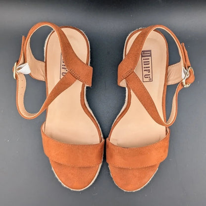 IDIFU Womens Size 5 Espadrille Wedge Sandals Ankle Strap w/ Buckle Closed Toe SoleComfort.shoes