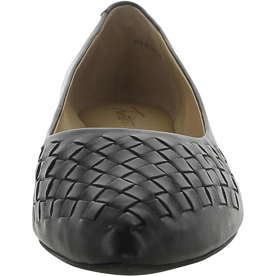 Trotters Estee Woven Leather Ballet Flat Loafer | Black US Women's Size 8M