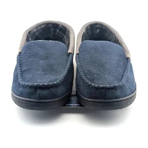 Father's Day***Wembley Mens Navy Indoor/Outdoor Microsuede Slipper with Plaid Fleece Lining XXL Wembley