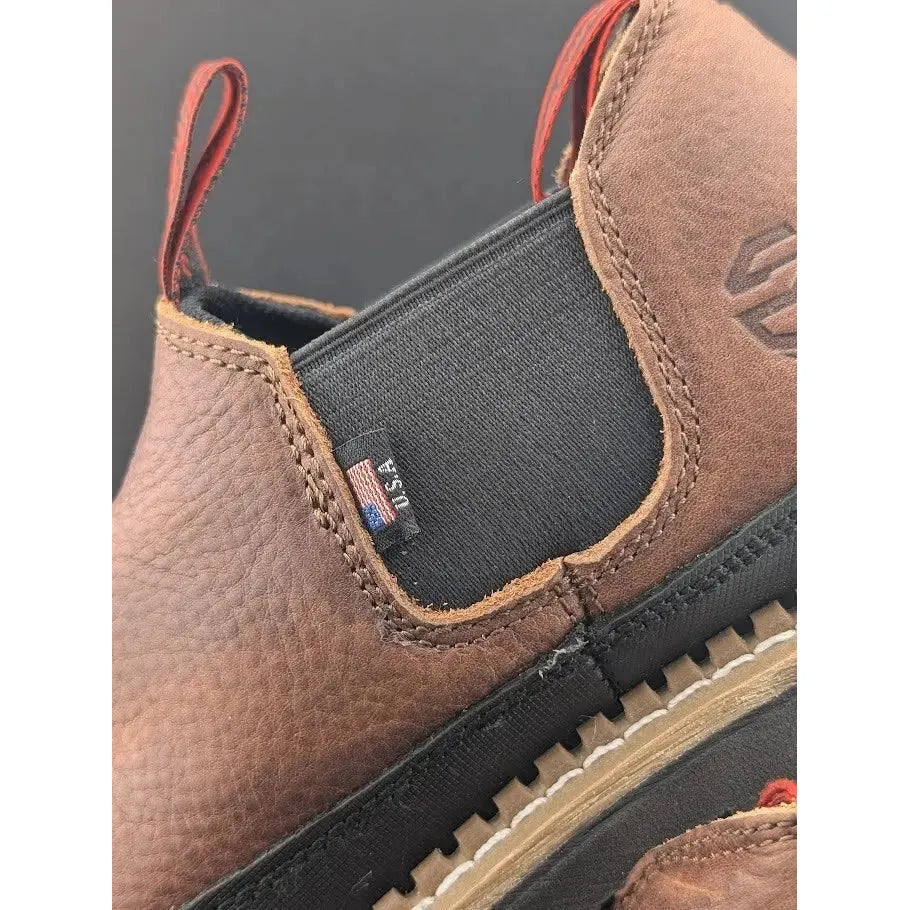 SUREWAY Men Size 10 Slip-On Work Boots SW501 Dk Brown Full Grain Tumbled Leather SUREWAY Men Work Boots Sureway