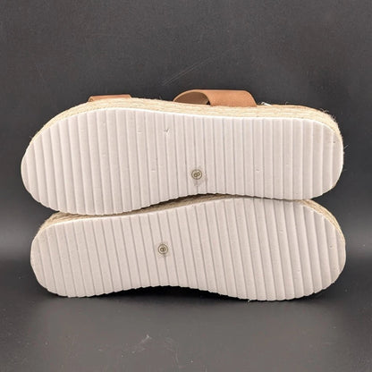 Women's Size 8 Platform Espadrille Buckle Open Toe Wedge Sandal w/ Ankle Strap SoleComfort.shoes