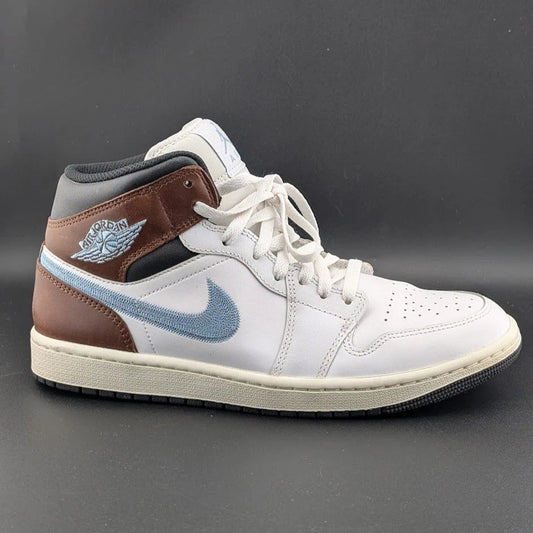 Jordan 1 Retro SE Mid Size 9.5 -Brown Blue Grey FQ7831-142 Sample Shoe SoleComfort.shoes