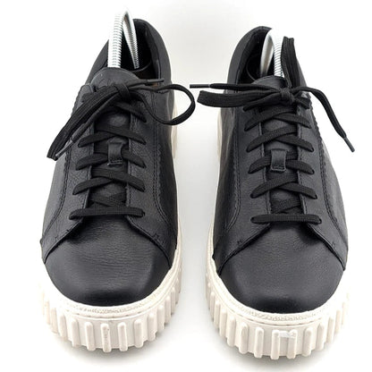 Clarks Women's Size 10W Mayhill Platform Walking Shoe in Black Leather Clarks