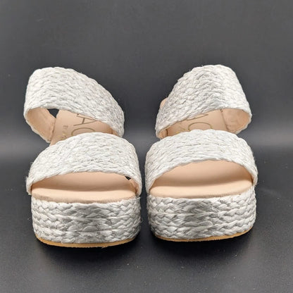 Womens Beach By Matisse Sz 9 Ocean Ave Platform Sandal Braided Raffia Block Heel Matisse