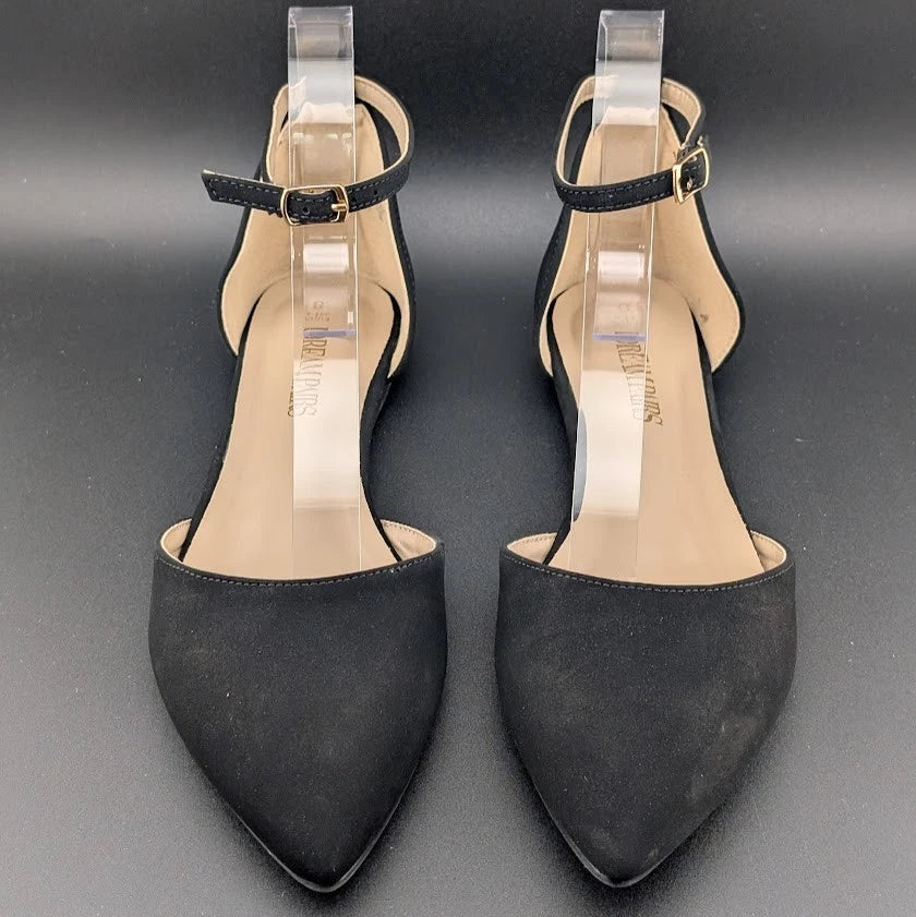 Women Size 8 D'Orsay Dress Flat Ankle Strap Wedge Pump Toe Ankle Strap SoleComfort.shoes