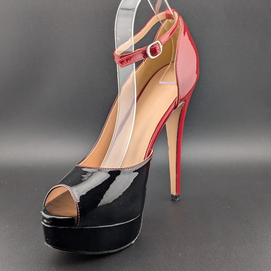 MERUMOTE Women's 9.5 Platform Stiletto Heels Shoes Peep Toe Pumps 6 inch Heels SoleComfort.shoes