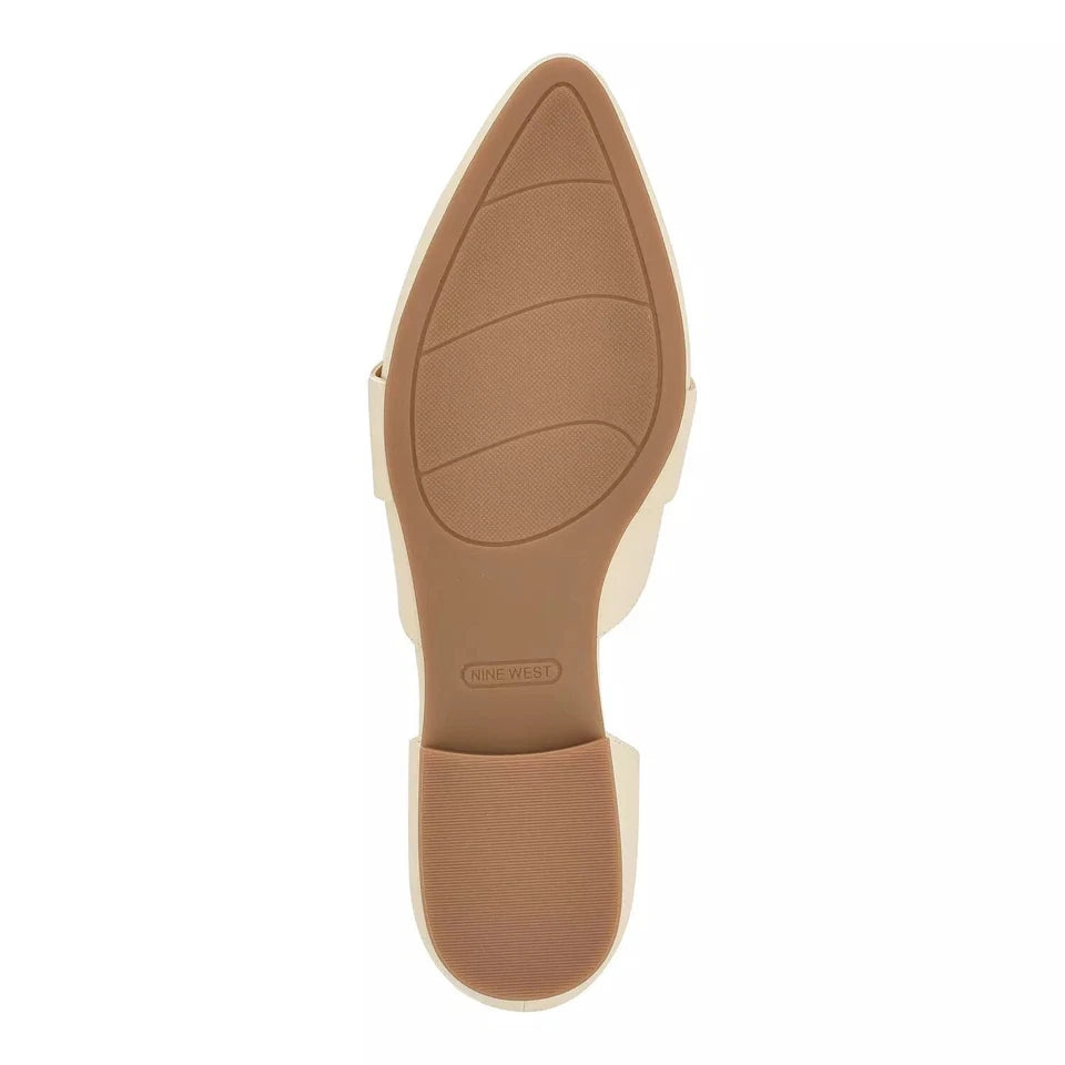 Nine West Faux Leather Ginta3 Penny D'Orsay Ivory Flats Women’s Size 9 New