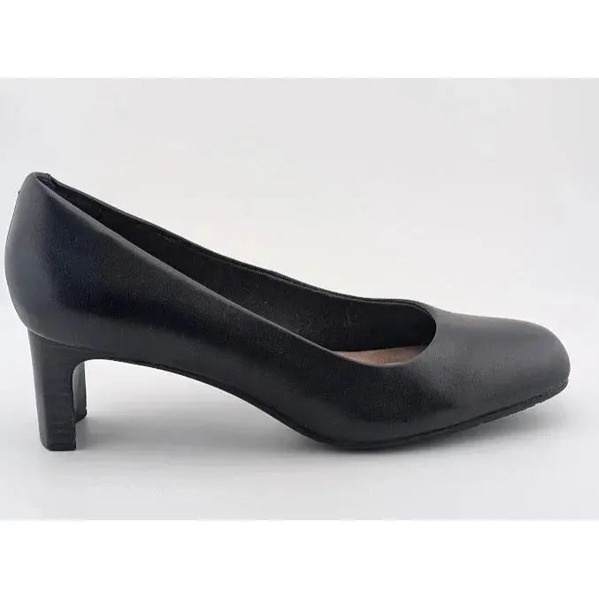 Clark’s Womens Kendall Iris Pump 2-inch Half "Stacked" Heel | Black Size 9.5 M Clarks