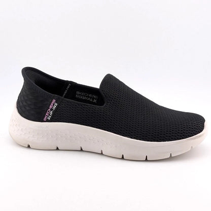 Skechers Women Size 6.5W Go Walk Flex Slip In Black Comfort Shoes 124963W Skechers