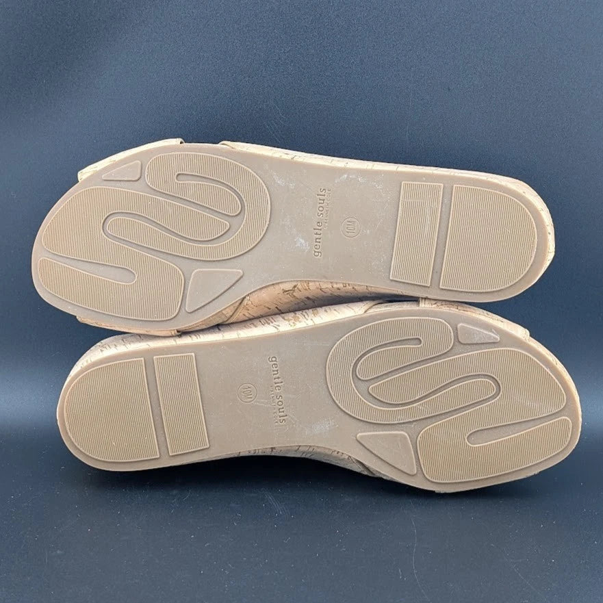 Gentle Souls by Kenneth Cole Gianna X-Band Slide Sandals Cork Women's Size 10 SoleComfort.shoes