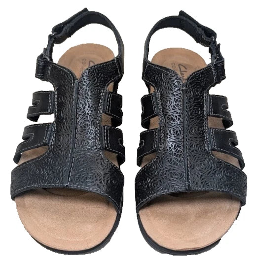 Women's Size 7.5M Clarks April Belle Sandal | 77018 | Leather Upper / Footbed