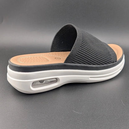 mysoft Women's Size 8 Walking Sandals Air Cushion Elastic Band Platform Shoes SoleComfort.shoes