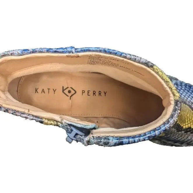 NEW Katy Perry The Rich Ankle Boots - Blue Snake Multi, Size 9M Katy Perry