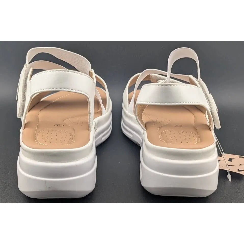 mysoft Women's Size 9 Walking Sandals Air Cushion Slingback Elastic Band Platform Shoes SoleComfort.shoes