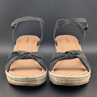 Luoika 9.5 Wide Womens Open Toe Espadrille Wedge Tie Lace Up Ankle Platforms. SoleComfort.shoes
