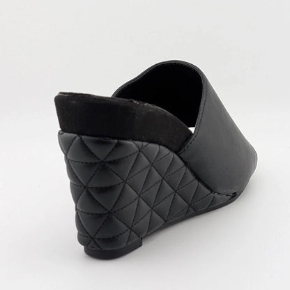 Aerosoles Women's Size 7 Wide Pierce Quilted Wedge Sandal Comfort Black Aerosoles