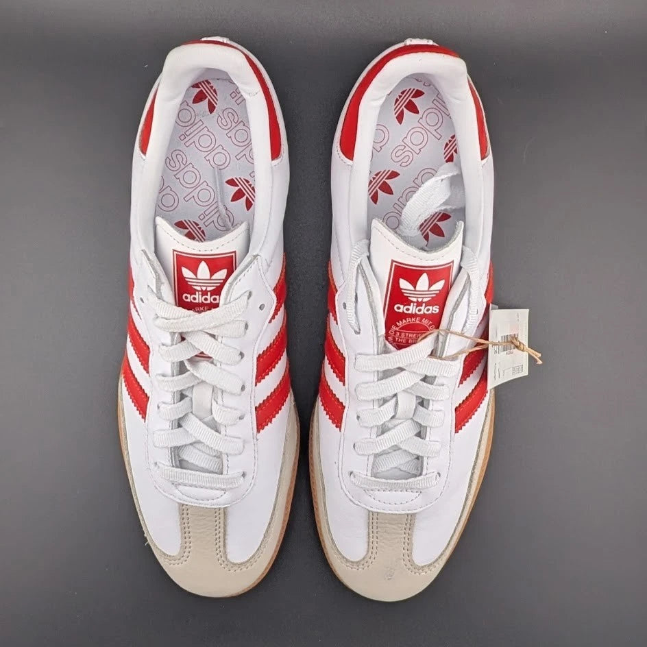 adidas Women's Samba Sambae OG Leather Shoes 'White/Red' - ID0438 Size 10.5 NEW SoleComfort.shoes