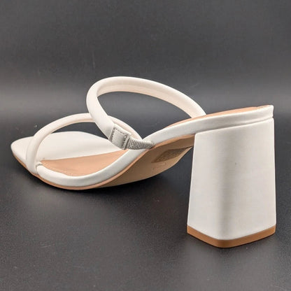 New Adidirk Women's Sz 7 3-in Chunky Heel Strappy Slide Sandals w/ Square Toe SoleComfort.shoes