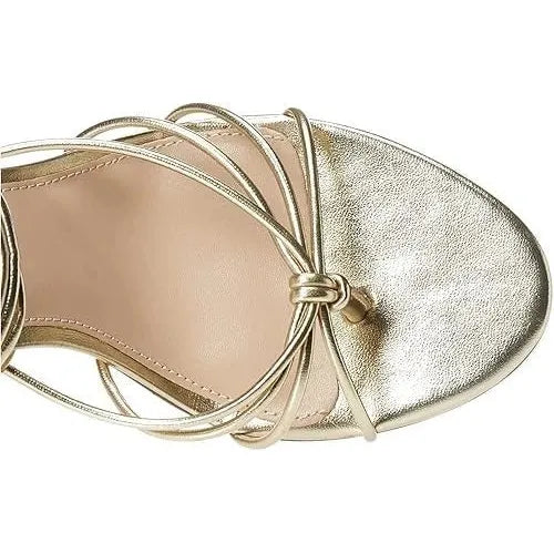The Drop Women's Size 6.5 Gold Archie Lace-Up Gladiator Strappy Heeled Sandal The Drop