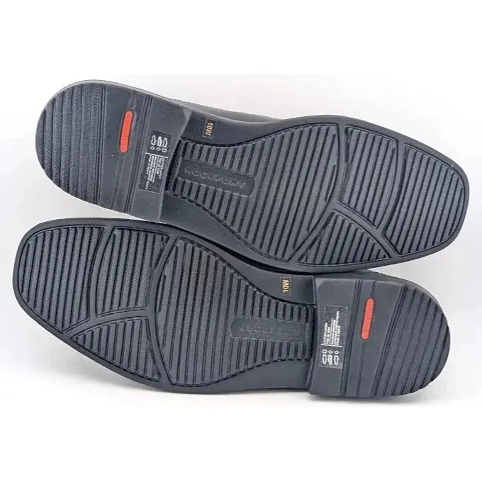 Rockport Men's Leader 2 Bike Slip-on Men's Size 10W Black Leather Dress Shoe - SoleComfort.shoes